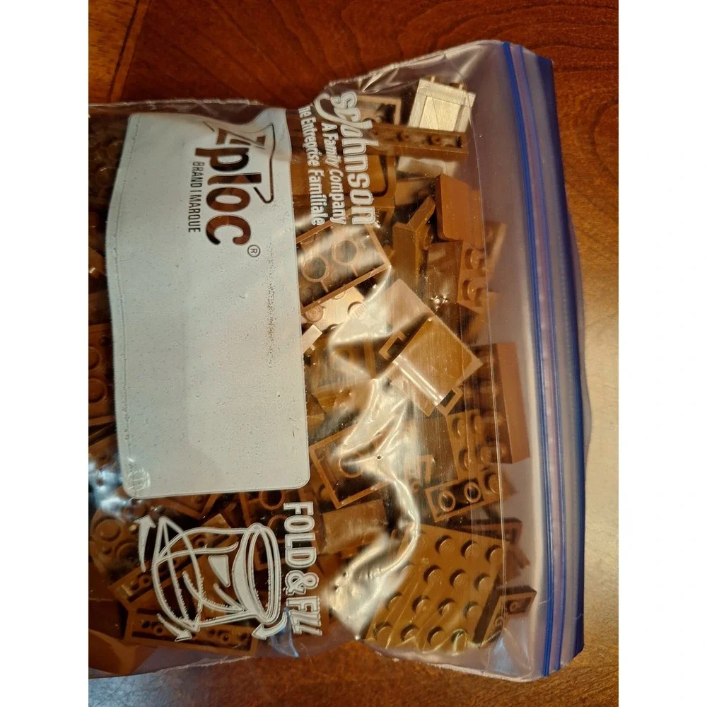 LEGO Bulk 1/2 Pound Lot Brown Bricks Plates Specialty Pieces Mixed Parts Assort.